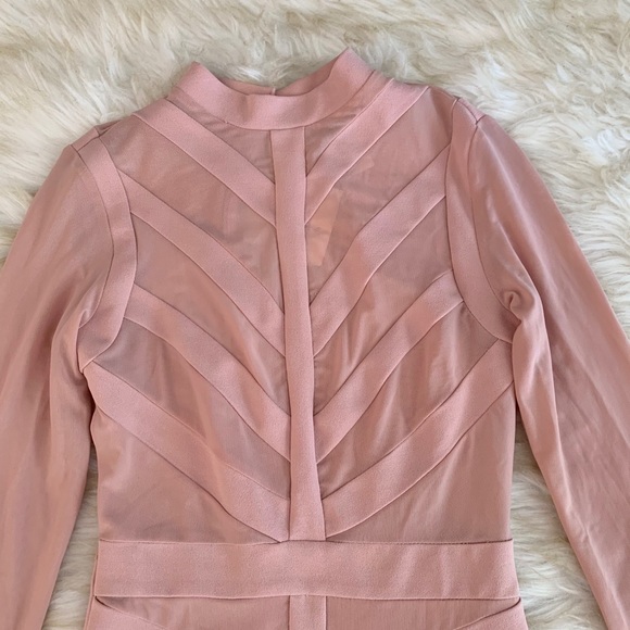 🎉 Sale New Windsor Mauve Pink Long Sleeve Mesh See Thru Dress - Picture 5 of 10